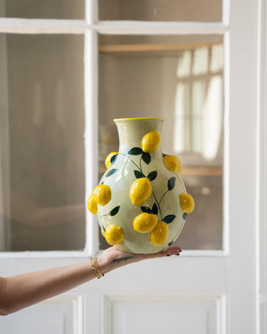 Vase Lemon Large Leaf Multi - Things I Like Things I Love