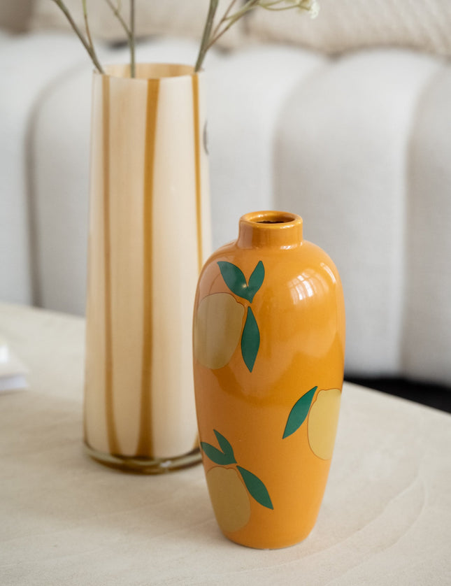 Vase Orange w/Lemon - Things I Like Things I Love