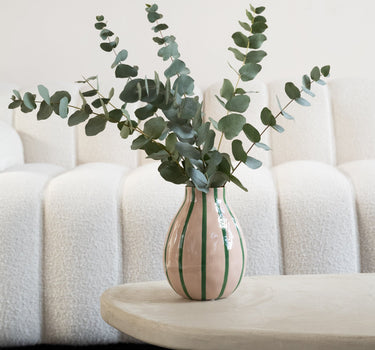 Vase Stripe Beige/Green - Things I Like Things I Love