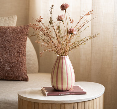 Vase Stripe Beige/Pink - Things I Like Things I Love