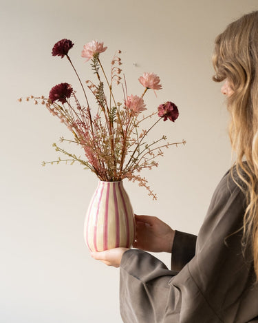 Vase Stripe Beige/Pink - Things I Like Things I Love