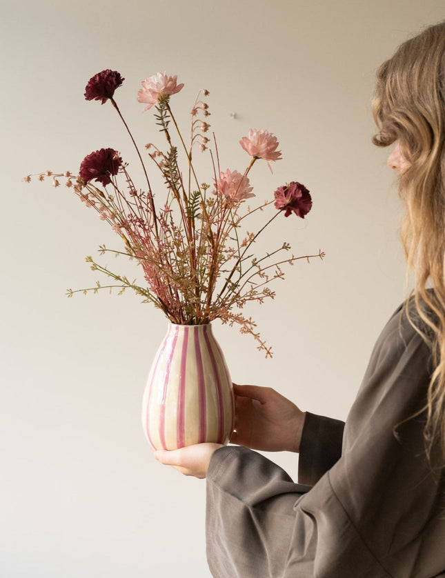 Vase Stripe Beige/Pink - Things I Like Things I Love