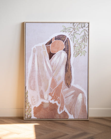 Wall Art Lady Canvas Beige - Things I Like Things I Love