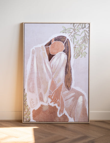 Wall Art Lady Canvas Beige - Things I Like Things I Love