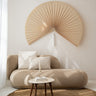 Wall Fan Bamboo Beige/ White Tassel - X - Large - Things I Like Things I Love