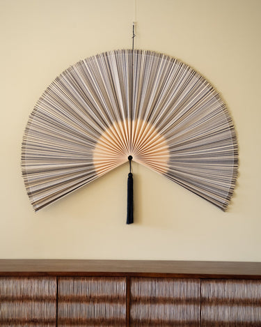 Wall Fan Black & Beige Bamboo XL - Things I Like Things I Love