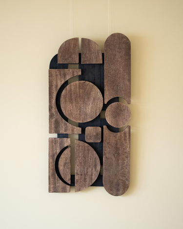 Wall Plaque Abstract Mango Wood Brown - Things I Like Things I Love