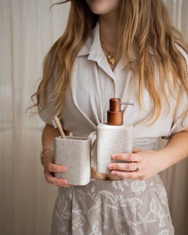 Wavy Beige Soap Dispenser - Things I Like Things I Love