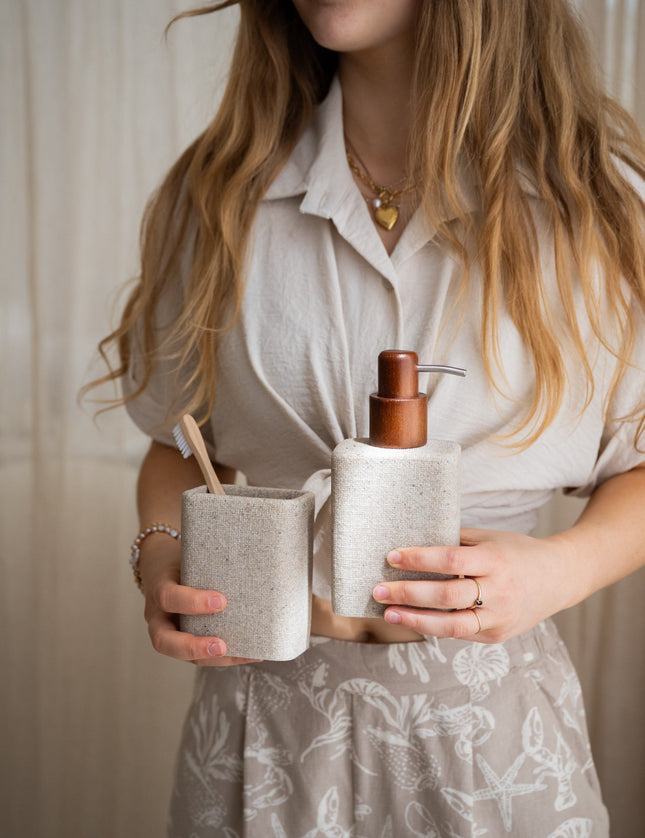 Wavy Beige Soap Dispenser - Things I Like Things I Love