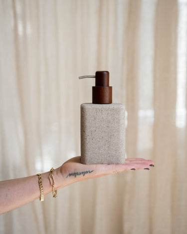 Wavy Beige Soap Dispenser - Things I Like Things I Love