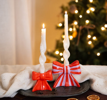 XMAS Candle Holder Bow - Things I Like Things I Love