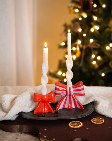 XMAS Candle Holder Bow - Things I Like Things I Love