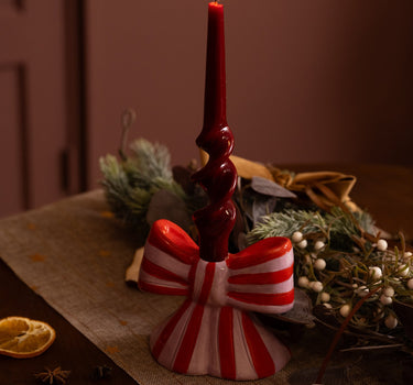 XMAS Candle Holder Bow - Things I Like Things I Love