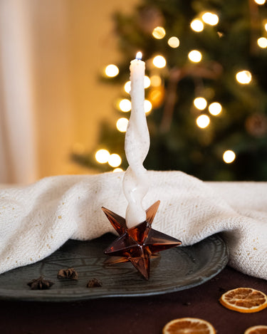 XMAS Candle Holder Starry Brown - Things I Like Things I Love