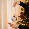 XMAS Glass Ball Silver Striped - Things I Like Things I Love