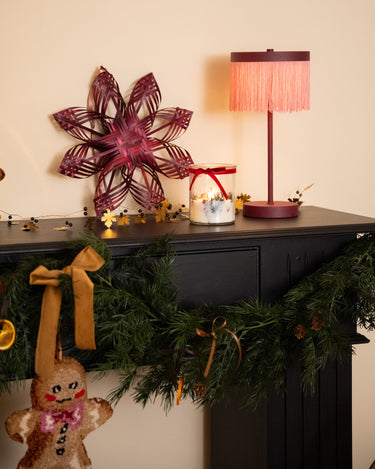 XMAS Hanging Star Bamboo Burgundy - Things I Like Things I Love