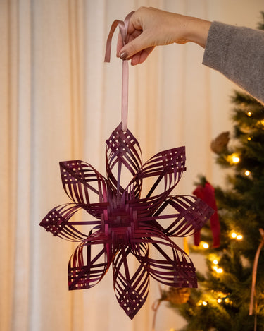 XMAS Hanging Star Bamboo Burgundy - Things I Like Things I Love