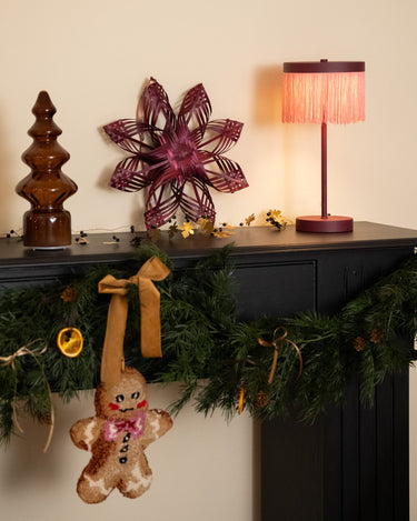 XMAS Hanging Star Bamboo Burgundy - Things I Like Things I Love