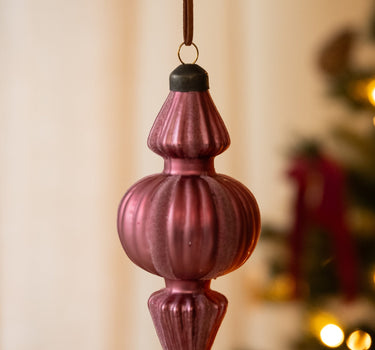 XMAS Ornament Pendant Mauve Velvet - Things I Like Things I Love