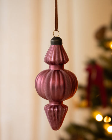 XMAS Ornament Pendant Mauve Velvet - Things I Like Things I Love