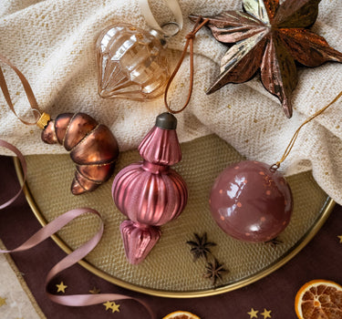 XMAS Ornament Pendant Mauve Velvet - Things I Like Things I Love