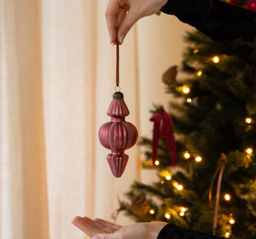 XMAS Ornament Pendant Mauve Velvet - Things I Like Things I Love