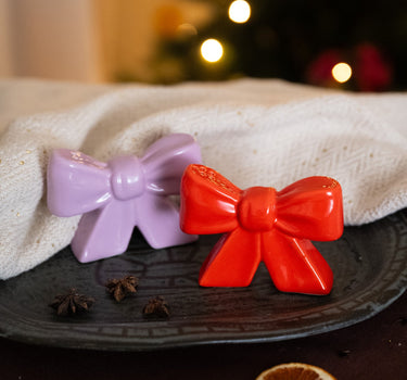 XMAS Salt & Pepper Bow Red/Pink - Things I Like Things I Love