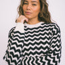 Zuzi LS O - Neck Knit Eggnog Black - Things I Like Things I Love