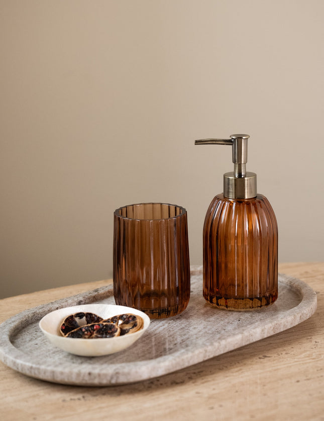 Brown Glass Soap Dispenser - Things I Like Things I Love