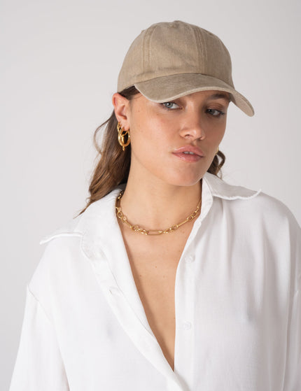 Cap Washed Denim Taupe - Things I Like Things I Love