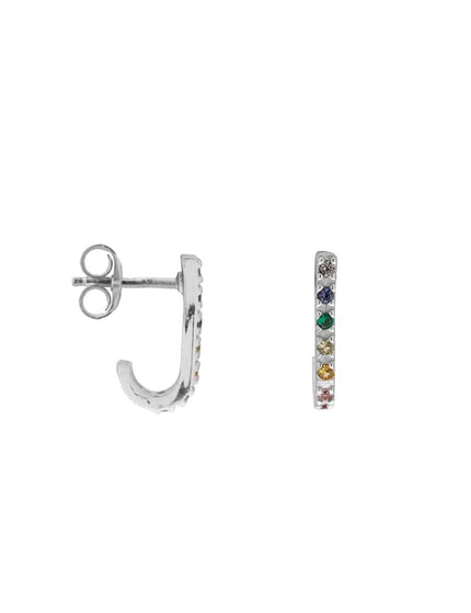 Color Shiny Curved Stud Silver - Things I Like Things I Love