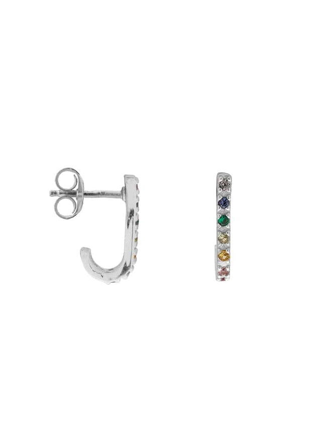 Color Shiny Curved Stud Silver - Things I Like Things I Love