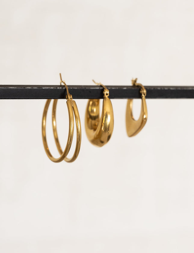 Emilia Flat Hoop Gold - Things I Like Things I Love