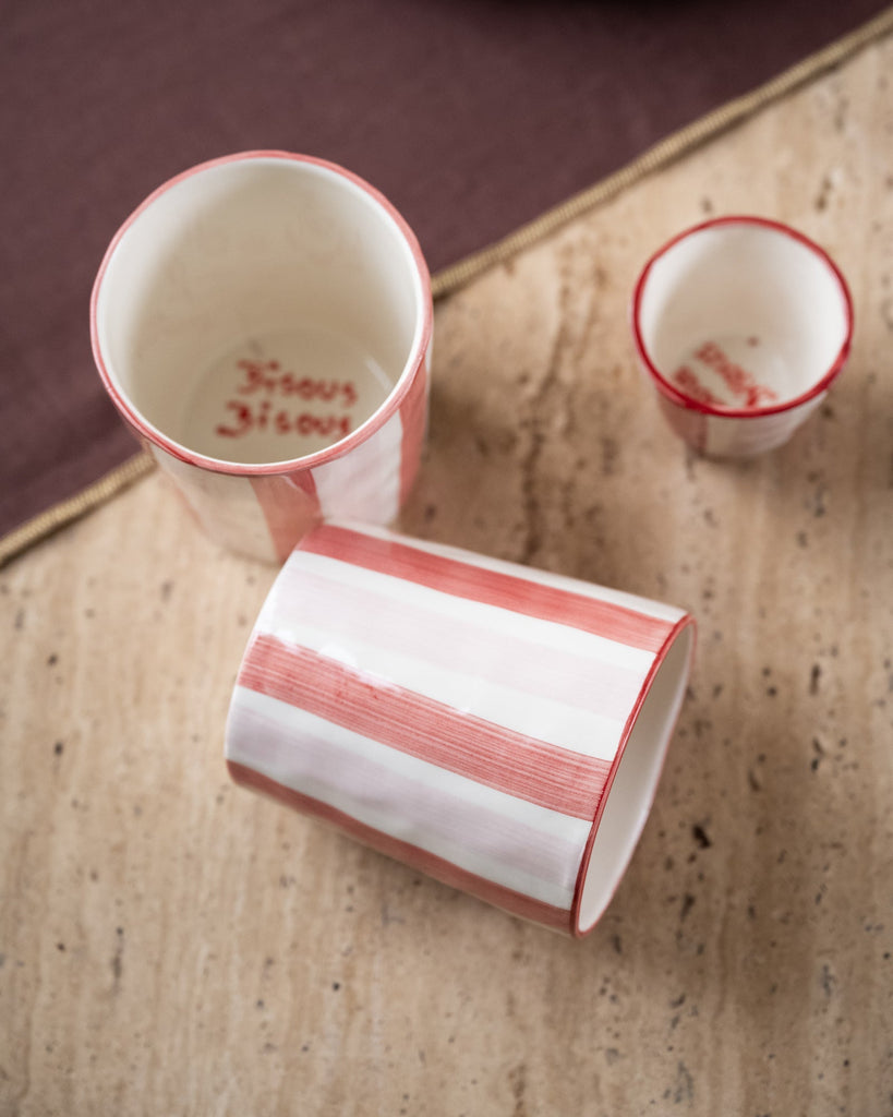 Handmade Hector Large Mug Latte Pink/Red - Things I Like Things I Love