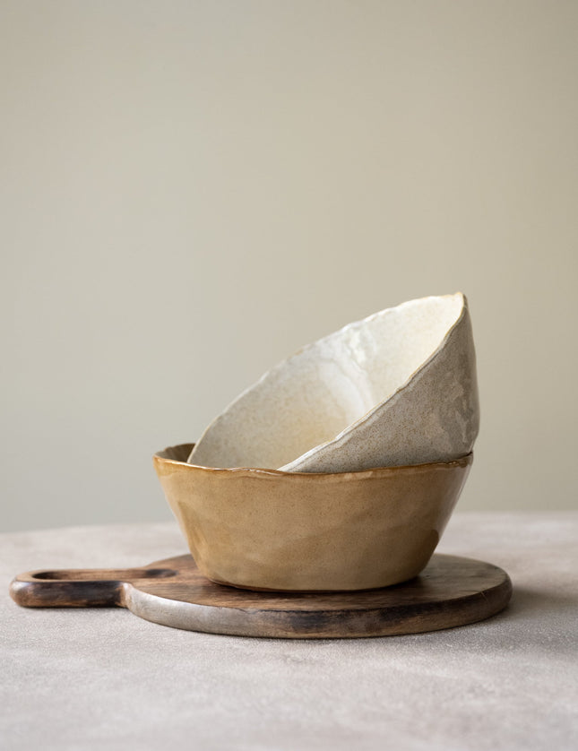 Handmade Large Salad Bowl Serpa Beige - Things I Like Things I Love