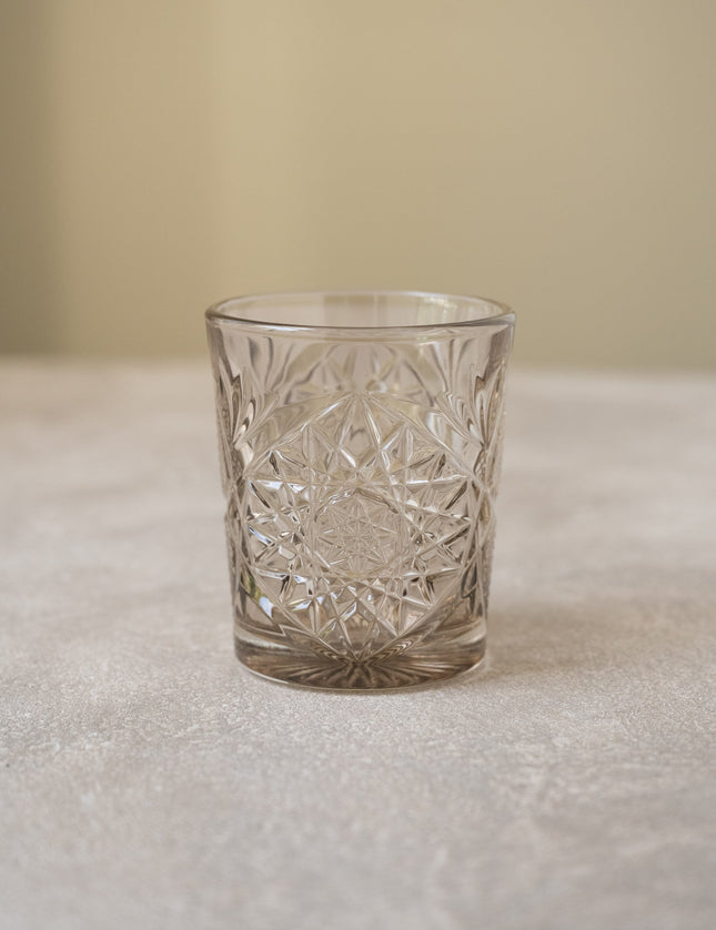 Hobstar Tumbler Glass Tender Taupe - Things I Like Things I Love