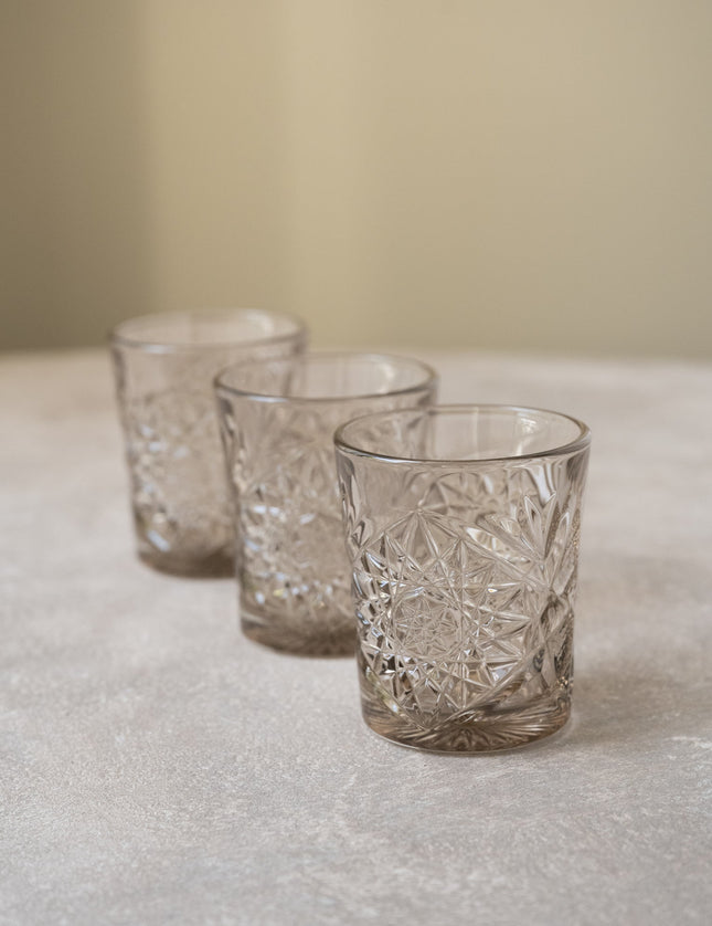 Hobstar Tumbler Glass Tender Taupe - Things I Like Things I Love