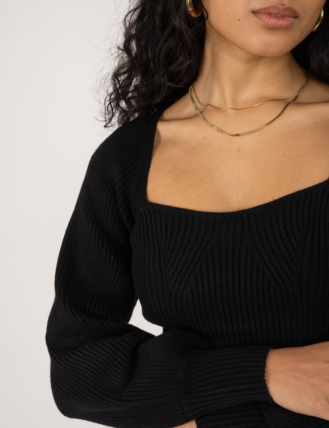 Lily Longsleeve Knit Black - Things I Like Things I Love