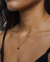 Halskette Charm Januar Granat Goldgefüllte