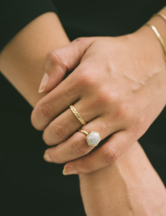 Ring Gold Amazonite Aqua - Things I Like Things I Love