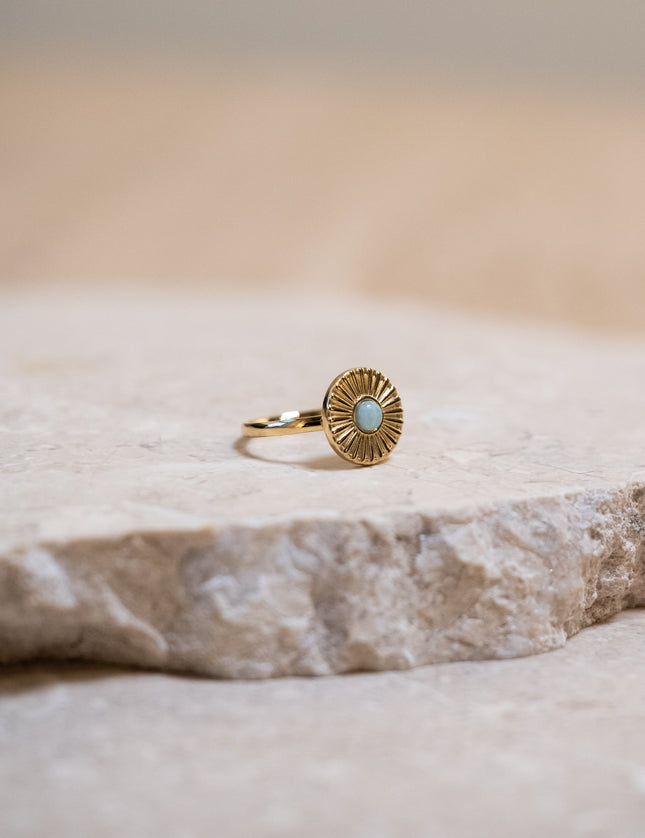 Ring Gold Sunshine Amazonite - Things I Like Things I Love