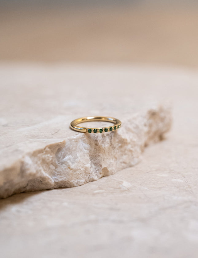 Ring Gold Zirkonia Green - Things I Like Things I Love