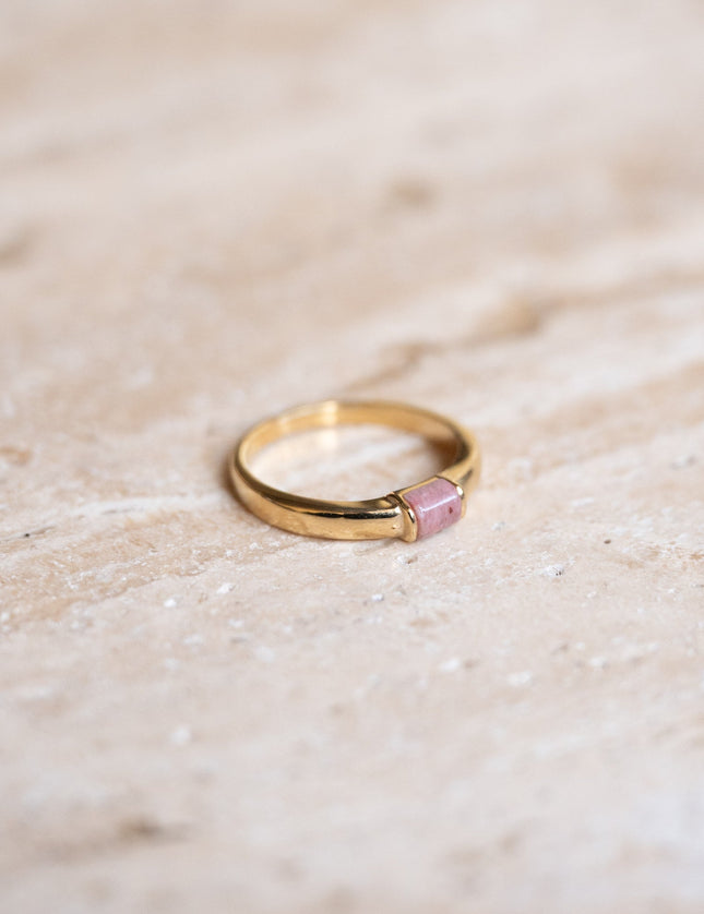 Ring Rhodonite Stone Gold - Things I Like Things I Love