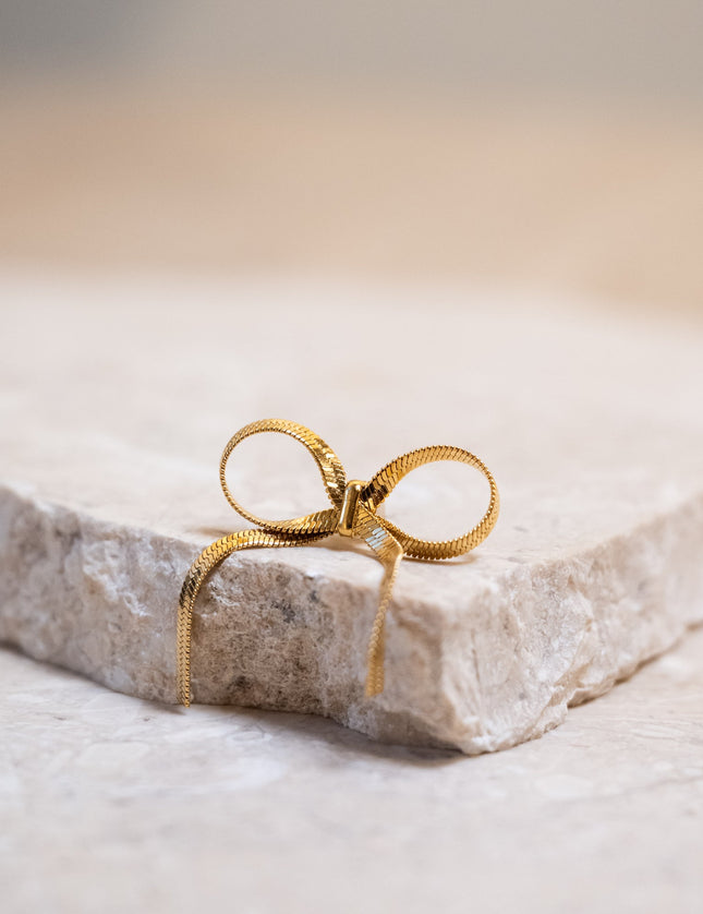 SET OF 2 - Stud Gold Adore Bow - Things I Like Things I Love