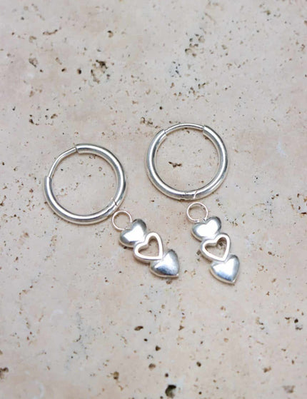 Single Hoop Open Hearts Silver - Things I Like Things I Love