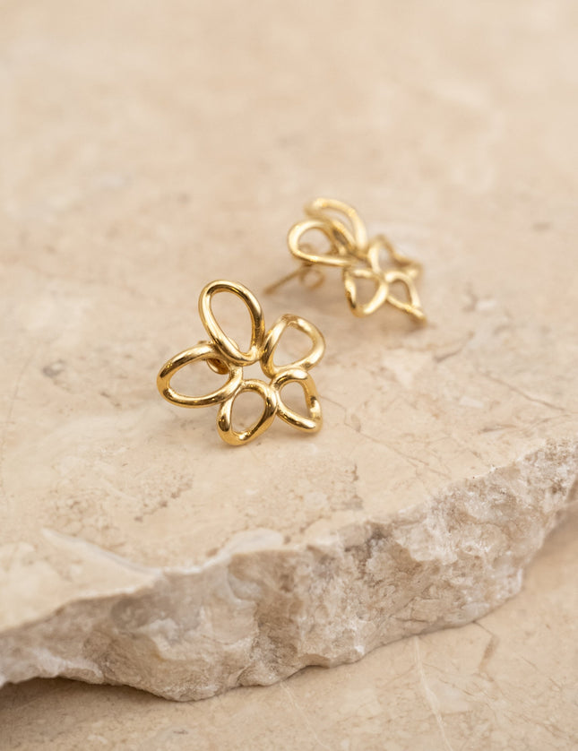 Single Stud Goldplated Flower Fab - Things I Like Things I Love