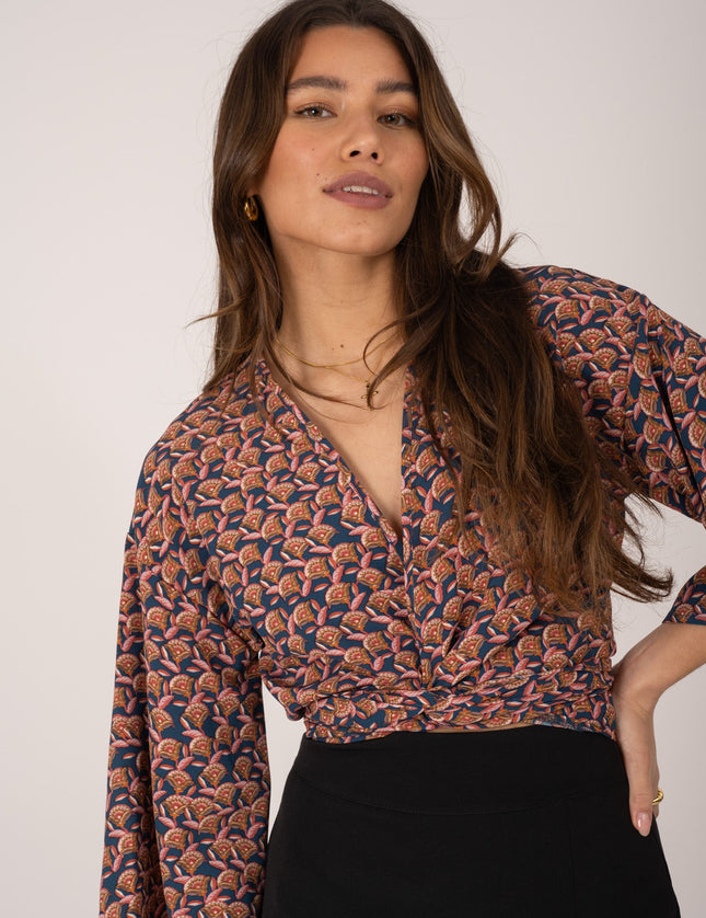 TILTIL Sunny Top Petrol Pink Flower Print - Things I Like Things I Love