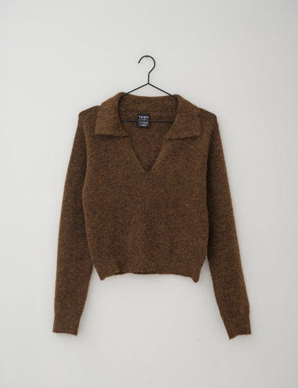 TILTIL Yal Polo Knit Brown One Size - Things I Like Things I Love