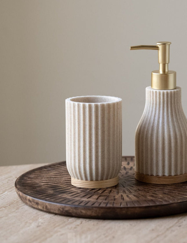 Toothbrush Holder Wood Beige - Things I Like Things I Love