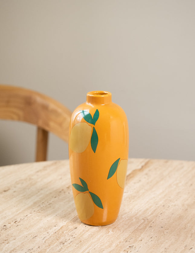 Vase Orange w/Lemon - Things I Like Things I Love